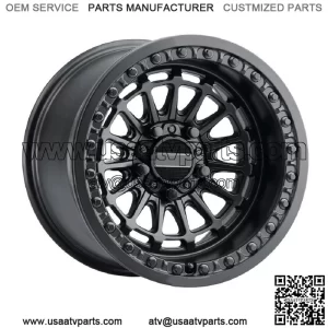 MetalFX Delta R Beadlock 15x7/15x10 Wheels Black Polaris RZR Turbo R & Pro R (For: Polaris)