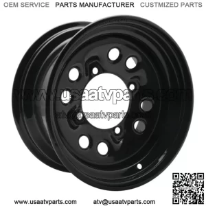 Quadboss Black Steely Wheels - RT-FC0036147156BLA (For: Polaris)