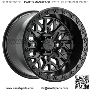 (Set of 4) Hostile UTV H133 Glamis 15x8 4x156 Satin Black Wheels Rims 15" Inch (For: Polaris)