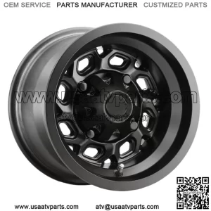 Vision UTV 361 Spyder 14x7 4x156 +2.5mm Matte Black Wheel Rim 14" Inch (For: Polaris)