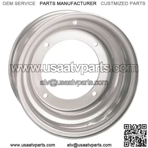 Silver 10x8, 4/156, 3+5 AMS Steel Wheel For Polaris Predator/Outlaw And Yamaha