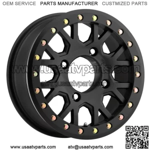 Vision UTV GV8 Invader Beadlock 15x6 4x156 +38mm Satin Black Wheel Rim 15" Inch (For: Polaris)