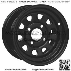 4/156 ITP Steel Wheel 12x7 4.0 + 3.0 Black For POLARIS RANGER 400 2010-2014 (For: Polaris)