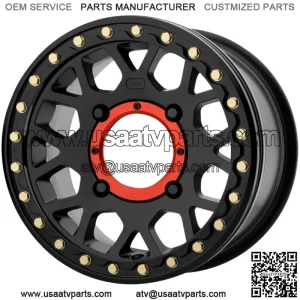 KMC UTV KS235 Grenade Beadlock 15x6 4x156 +38mm Satin Black Wheel Rim 15" Inch (For: Polaris)