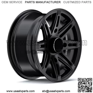 14" RockTrix RT103 14x7 4x156 ATV Wheels Rims, 4+3 offset, Includes 3/8"x24 Nuts (For: Polaris)