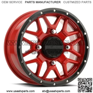 Raceline Krank UTV Wheels/Rims Red 14" Polaris RZR 1000 XP (4) (For: Polaris)