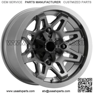 Vision UTV 416 Seven 12x7 4x110 +2.5mm Gunmetal Wheel Rim 12" Inch (For: Polaris)