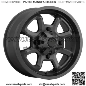 (Set of 4) Vision UTV 415 Bomb 12x7 4x156 Matte Black Wheels Rims 12" Inch (For: Polaris)