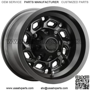 (Set of 4) Vision UTV 361 Spyder 15x7 4x110 Matte Black Wheels Rims 15" Inch (For: Polaris)
