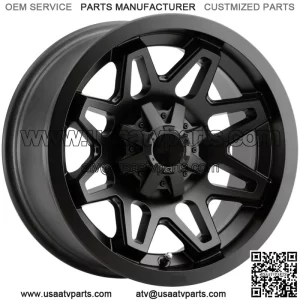 Vision UTV 416 Seven 14x8 4x156 -10.2mm Matte Black Wheel Rim 14" Inch (For: Polaris)