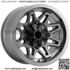 (Set of 4) Vision UTV 416 Seven 15x7 4x156 +38.1mm Gunmetal Wheels Rims 15" Inch (For: Polaris)