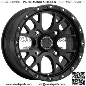 (Set of 4) Vision UTV 545 Rocker 15x7 4x110 Satin Black Wheels Rims 15" Inch (For: Polaris)