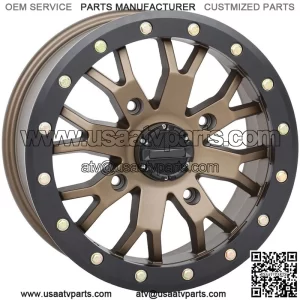 System 3 SB-4 Beadlock Bronze (4+3) UTV Wheels 14" Polaris RZR 1000 XP (4) (For: Polaris)