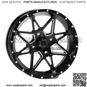 ATV/UTV Wheels Set 14in Tornado Matte Black 4/110 5+2/2+5 SRA (For: Can-Am)