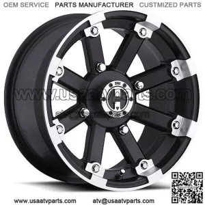15x8 Vision 393 Lockout Matte Black Mach Lip UTV Wheel 4x137 (-10.2mm) (For: Can-Am)