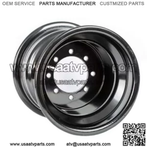 Can Am DS 450 Rear Wheels 9x8 3+5 Alba Racing Black Rolled Lip (For: Can-Am)