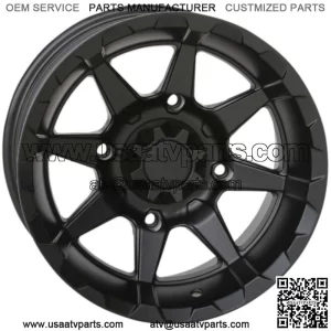 STI HD6 Matte Black UTV/ATV Wheel 14x9 4/137 5+4(+10mm) (14HD6279) (For: Can-Am)