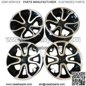 Can Am OEM Wheel Rim Set 14" New Take Off 14x7 14x8.5 4x137mm Black Machined
