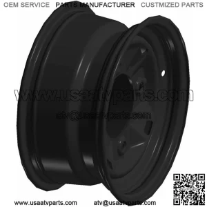 Polaris Off Road Rim, 12 x 6, Black, Genuine OEM Part 1523395-067, Qty 1