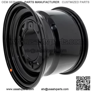 Polaris 1523444-067 Gloss Black Rear 900lb 12x8 Rim 2007-2023 Ranger 500 570 EPS