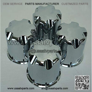Wheel Rim 'SS' Chrome Center Caps for Golf Cart UTV ATV(Set of 4)
