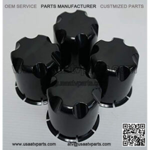 Golf Cart Wheel Rim 'HD' Black Center Caps for Golf Cart UTV ATV(Set of 4)