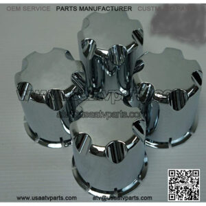 Golf Cart For UTV ATV Wheel Rim 'HD' All Chrome Center Caps (Set of 4)