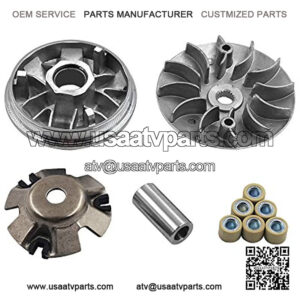 Complete Variator Kits for Gy6 125cc/150cc 152QMI/157QMJ Engine, Drive Wheel Assy Performance 14 Gram Rollers Front Clutch for Scooter Atv and Gokart (GY6 125/150)