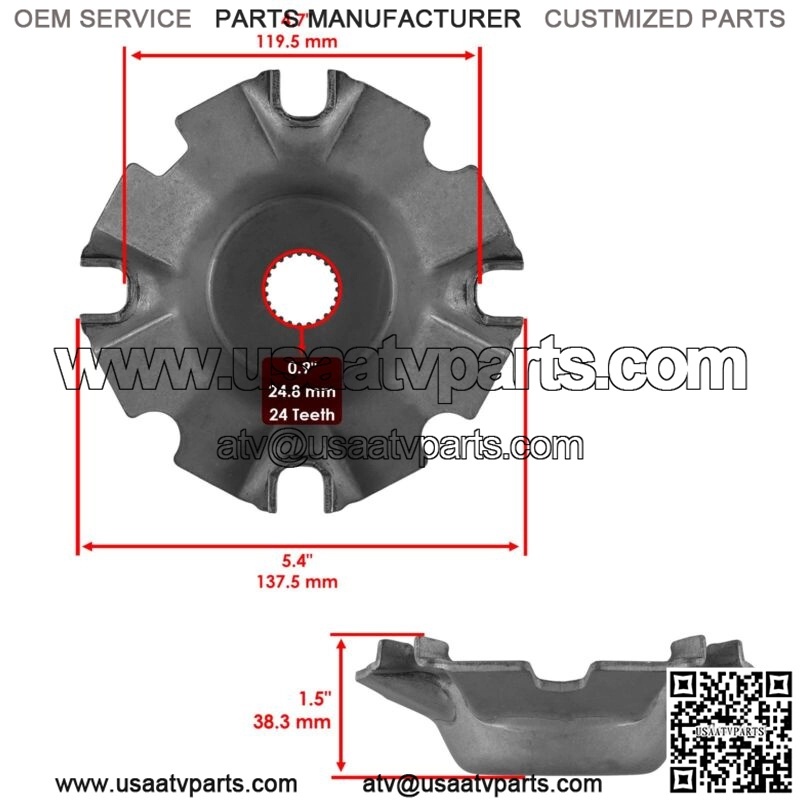 Face Drive Moveable Plate w/Damper Roller Spacer for Arctic Cat 550 2009-2015 - Image 2