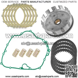 Clutch Basket and Friction Plates Kit for Kawasaki Bayou 300 KLF300-A/B 1986-04