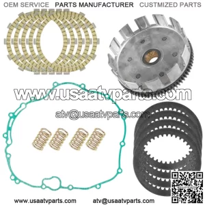 Clutch Basket and Friction Plates Kit for Kawasaki Bayou 300 KLF300-C 1989-2005