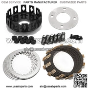 Aluminum Clutch Basket Plates Kit Cushion Bushings For Yamaha Banshee 350 YFZ350 1987-2006