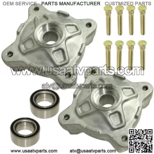 Front Left Right Wheel Hubs W/Studs & Bearings for Polaris RZR S 800 2010-2014