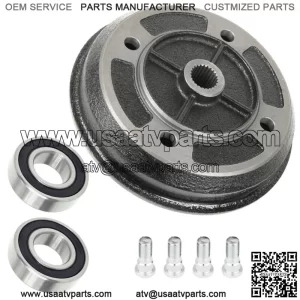 Front Brake Drum Hub W/ Bearing Bolts for Kawasaki Mule 2010 KAF540C 1993