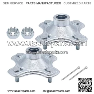 2 Pcs Rear Axle Wheel Hub w/Nut For 07-2013 Honda TRX420 FE TRX420FM Rancher 420