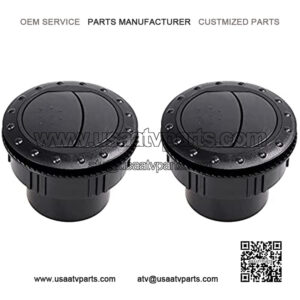 2 Pcs Dashboard Air Conditioning Deflector Outlet Vent Exhaust Grille Side Roof Round Air Ventilation Outlet Black for Car RV ATV A/C 60mm/2.3in