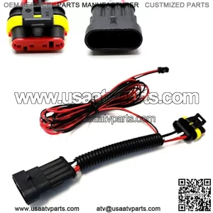 6-ft Long +/- Tail Light Power Harness for License Plate or Whip Light Compatible with 2015-up Polaris RZR 900 1000 XP Turbo