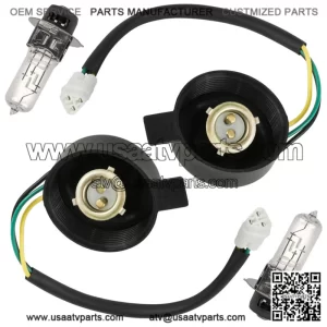 2X LH RH Headlight Socket and Bulb for Yamaha Raptor 700 YFM700R 2006 2007-2022