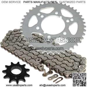 Drive Chain & Sprockets Kit for Polaris Trail Boss 250 1995 1996 1997 1998 1999 (For: Polaris)