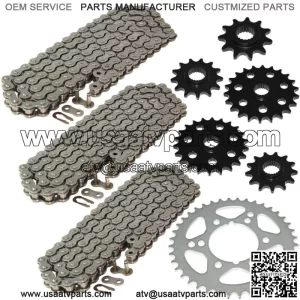 Drive Chain & Sprockets Kit for Polaris Xplorer 300 4X4 1996 1997 1998 1999 (For: Polaris)