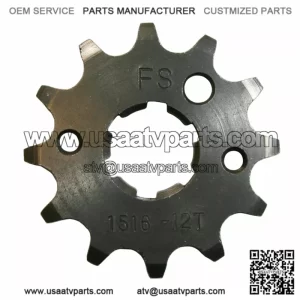 12 Tooth Front Steel Sprocket for Yamaha Warrior 350, Banshee 350 & Raptor 350