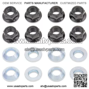 NEW BLACK  ATV Lug Nuts Flat Tapered LTZ400 TRX450R YFZ450 KFX450 400EX RAPTOR