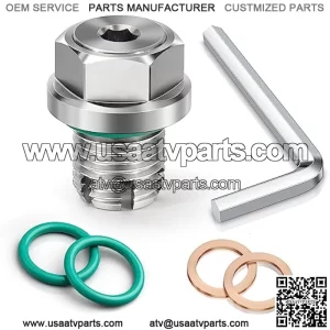 M14.1-1.25 x 15mm Oversize Piggyback Oil Drain Plug, Stainless Steel Self Tapping Oil Pan Thread Repair Kit