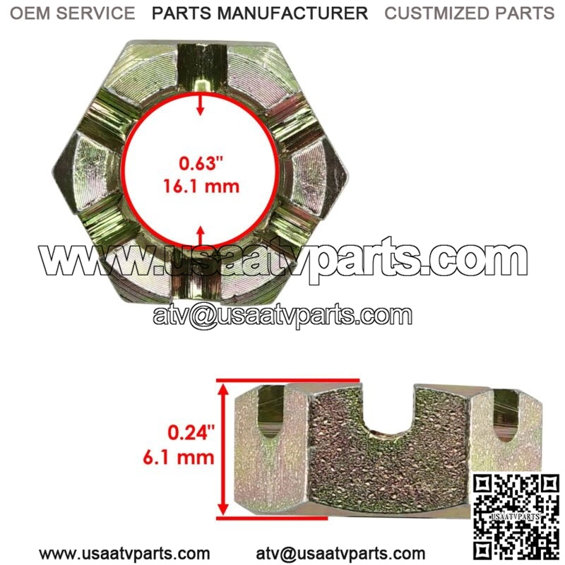 Rear Axle Castle Nut w/ Cone Washer & Cotter Pin For Polaris Ranger 570 2014 (For: Polaris Sportsman 570) - Image 2