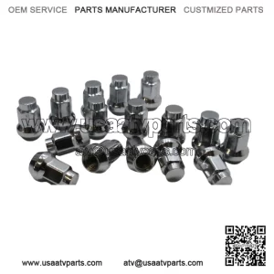 Chrome tapered wheel nut M10x1.25, 14mm hex, 28mm length for alurims (13271)