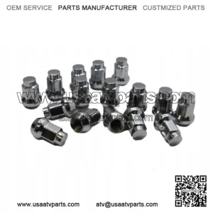 Chrome tapered wheel nuts 3/8-24 thread, 14mm hex (13272)