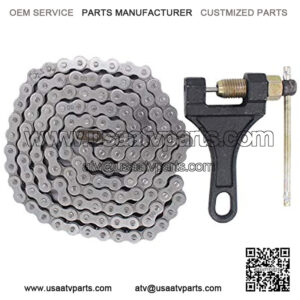 420 Standard Motorcycle Roller Chain 132 Link with Chain Breaker for 110cc 125cc Dirt Pit Bike ATV Quad Scooter Mini Bike Go Kart