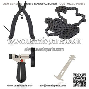 420 Motorcycle Chain 132 Link + Chain Breaker for 50cc 70cc 90cc 110cc 125cc Dirt Pit Bike ATV Quad Go Kart Scooter Mini Bike420 132L Standard Roller Chain