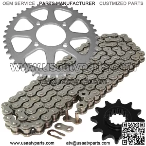 Drive Chain W/Front Rear Sprockets Kit for Kawasaki KEF300 Lakota 300 1995-2003