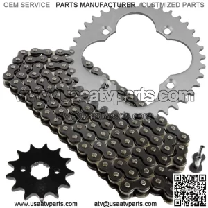 Black Drive Chain And Sprockets Kit for Honda TRX300EX TRX300X Sportrax 300 2X4